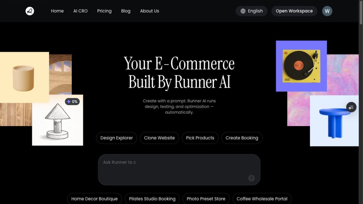 Runner AI public home page