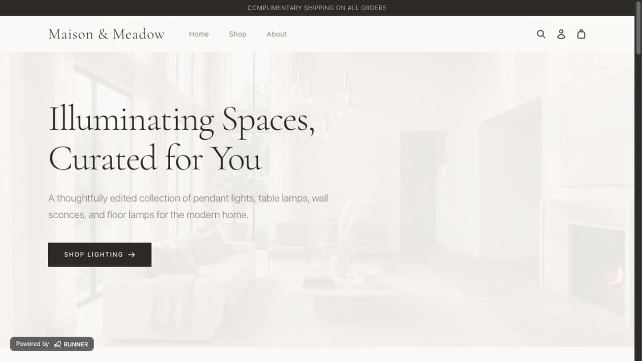 Published customer storefront