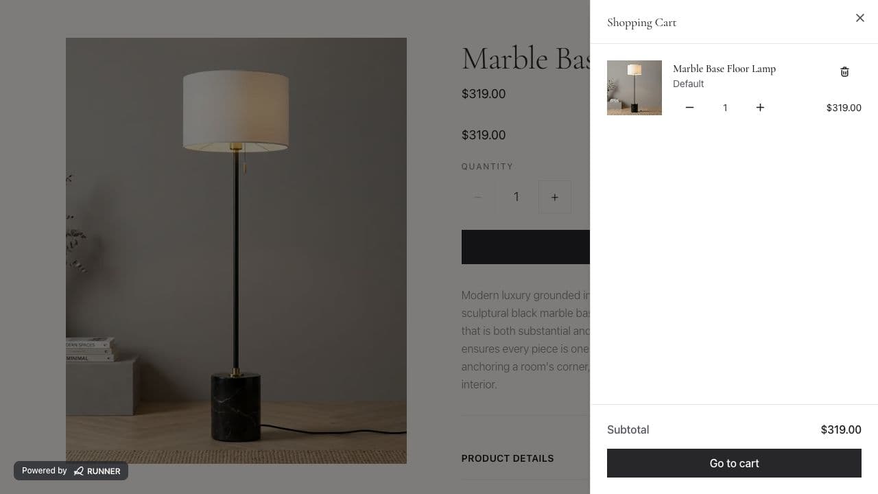 Published customer storefront